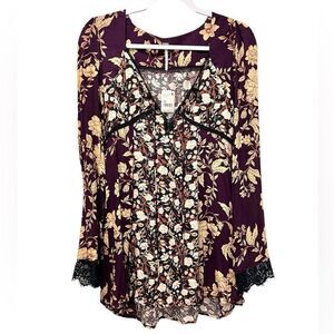FREE PEOPLE Odette Expresso Combo Tunic Size XS